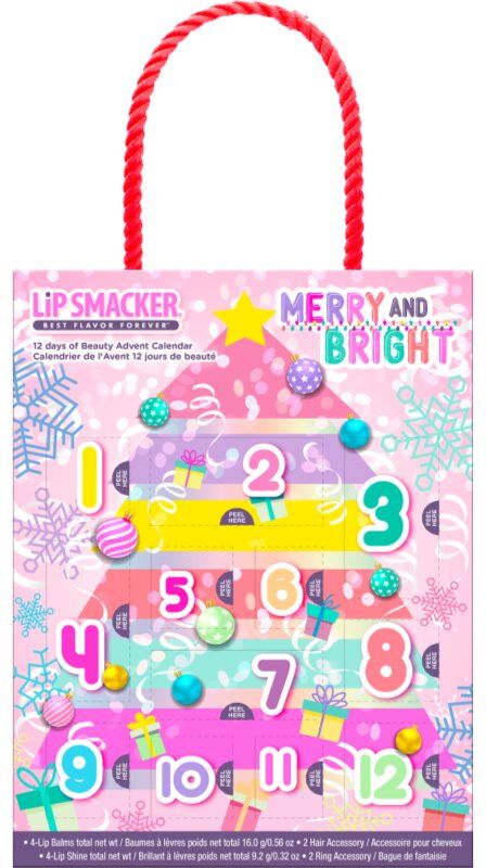 Lip Smacker Merry and Bright 12 Days of Beauty advent calendar for children