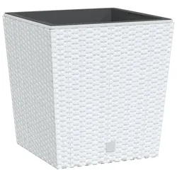 Helloshop26 - Hochbeet für Pflanzen und Blumen für Terrasse Garten und Innenbereich abnehmbar 21/32 l Rattan PP weiß 02_0038603