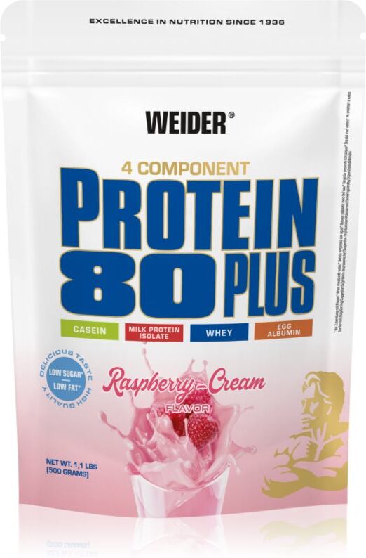 Weider Protein 80 Plus Molkenprotein mit Aminosäuren Geschmack Raspberry - Cream 500 g