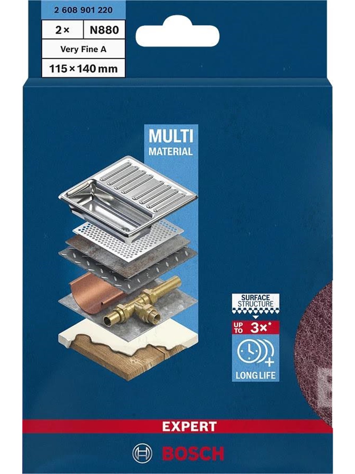 Bosch Expert N880 Abrasive Fleece Very Fine 2pcs