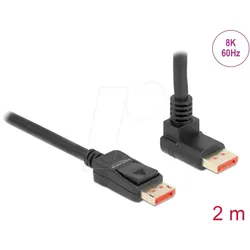 DELOCK 87055 - DisplayPort 1.4 Kabel, 8K @60 Hz, 90° oben gewinkelt, 2 m