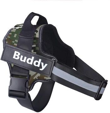 Inspire Daily Merch Reflective Personalized Dog Harness No Pull Breathable Pet Vest For Small Large Dogs Outdoor Training Accessories green Camouflage m