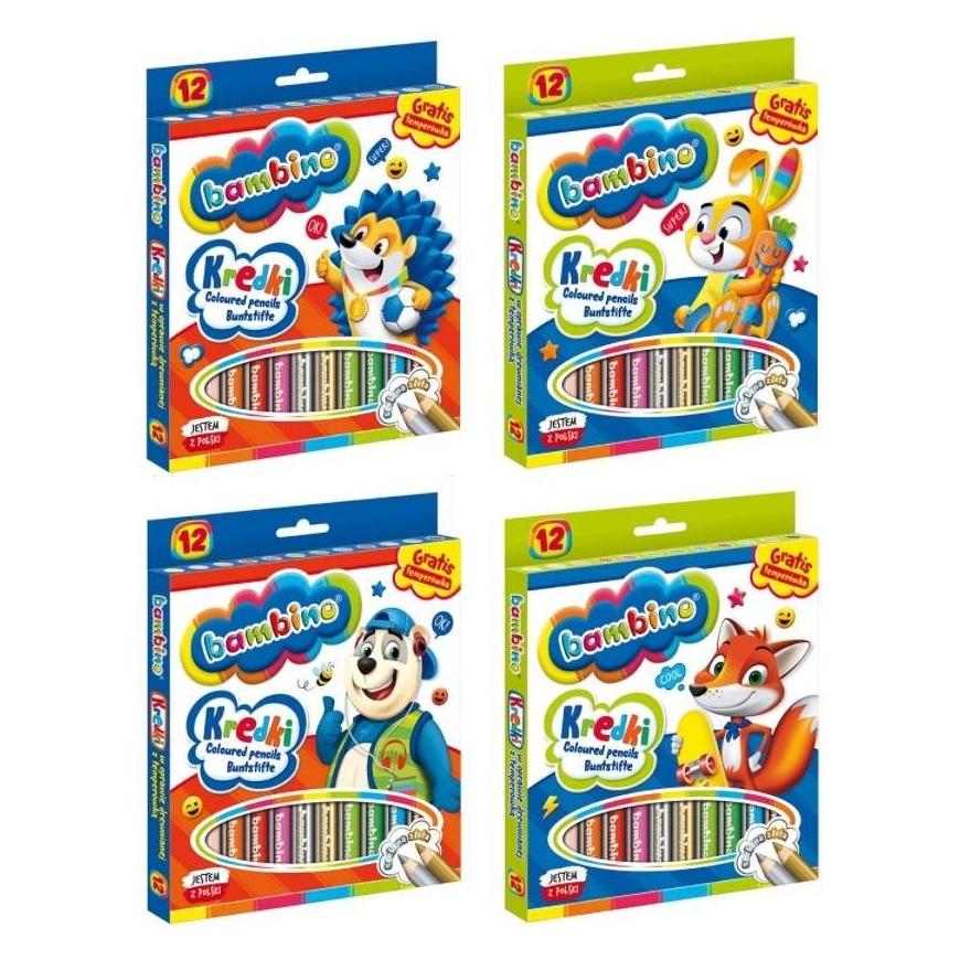 Bleistifte BAMBINO, 12 Farben (IKONKX5487)