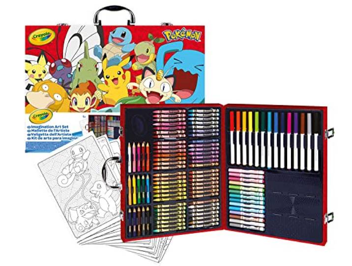CRAYOLA - Pokémon-kunstenaarskoffer, Creatieve Set met 115 Delen, vanaf 5 jaar, Meerkleurig, 04-2931