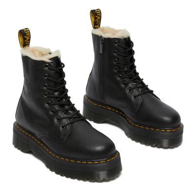 Winterboots DR. MARTENS "Jadon FL", Damen, Gr. 42, Warmfutter, schwarz, Leder, unifarben, Schuhe Winterboots, Plateauboots, Chunky Boot mit Warmfutter