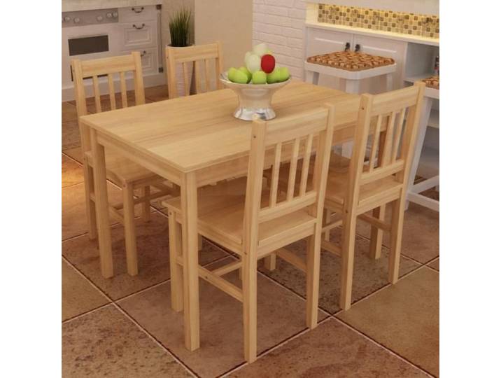 Table à manger - OVONNI - Naturel - Bois de pin - 4 places - Style scandinave moderne