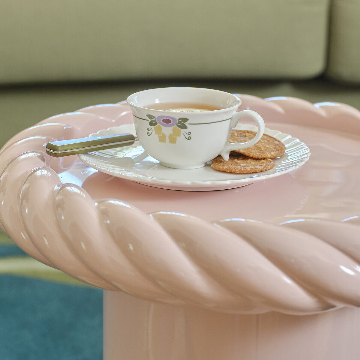 LA REDOUTE INTERIEURS Lot de 4 tasses et sous-tasses au décor floral, en porcelaine, POPIE