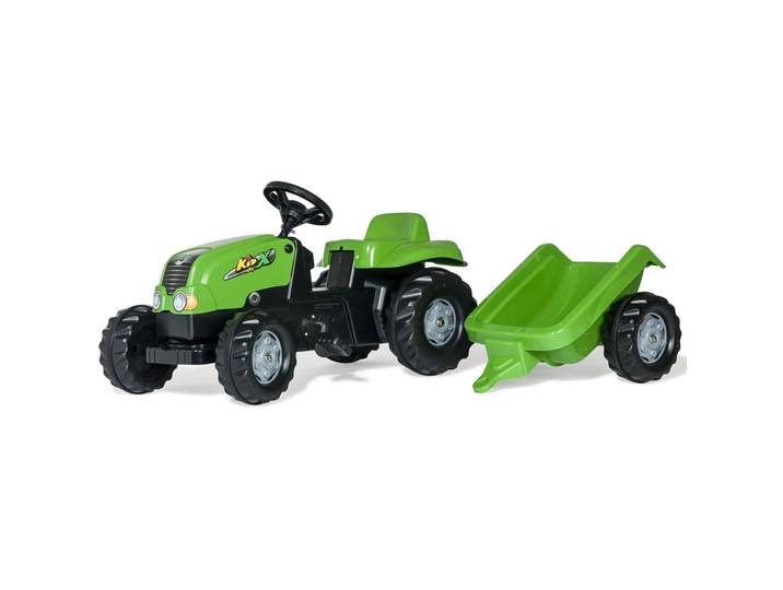 RollyKid X mit Anhänger Rolly Toys Grün Kunststoff