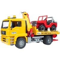 02750 MAN TGA Abschlepp-LKW mit Geländewagen, Modellfahrzeug ohne Light and Sound Modul