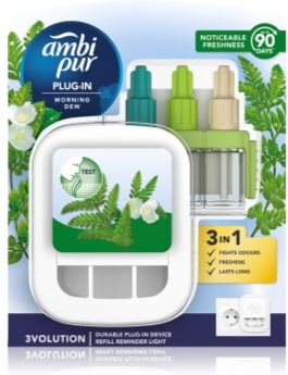 AmbiPur 3volution Morning Dew ambientador elétrico com recarga 20 ml. 3volution Morning Dew