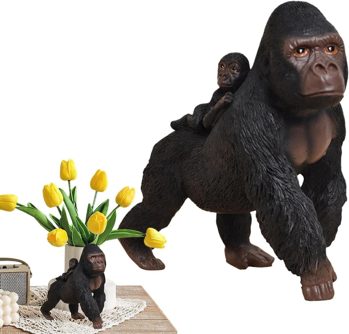 Bruin Hars Beeldje Gorilla Decoratie Wilde Dieren Hoogte: 165 cm