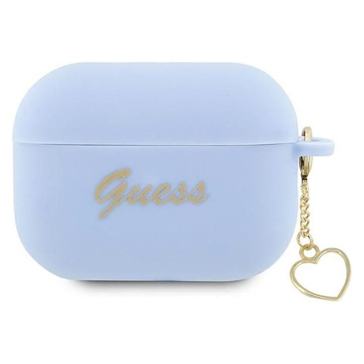 Guess Silicone Heart Charm - Etui AirPods Pro 2 (niebieski) (Kopfhörer Hülle) (GUE002656-0)