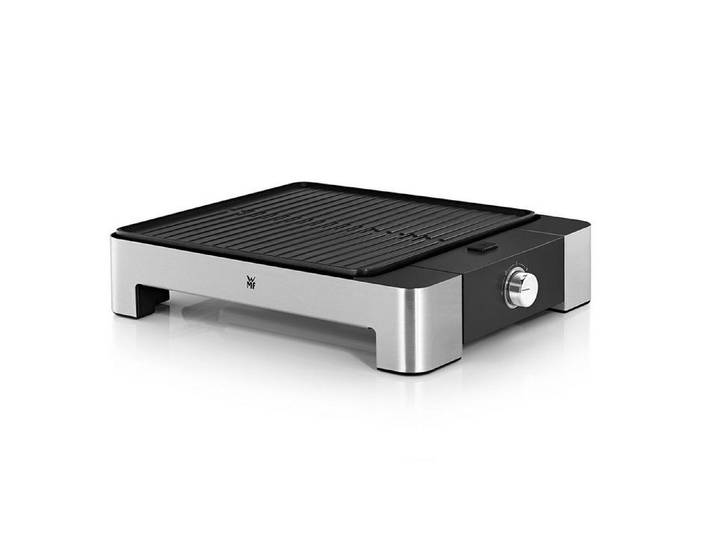 Tischgrill WMF Lono Quadro , silber (silberfarben, schwarz), Kontaktgrill_Standgrill_Tischgrill_Teppanyakigrill, Tischgrill