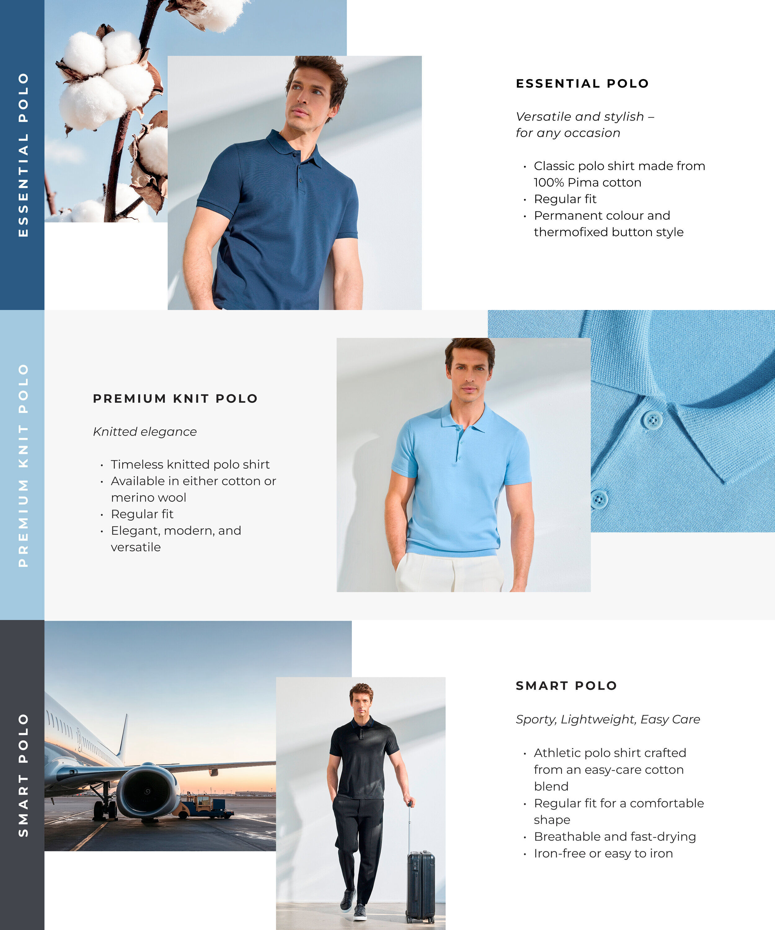 Poloshirt FALKE "Cotton Knit", Herren, Gr. XL, blau (wintergrün (7403)), Shirts Poloshirt