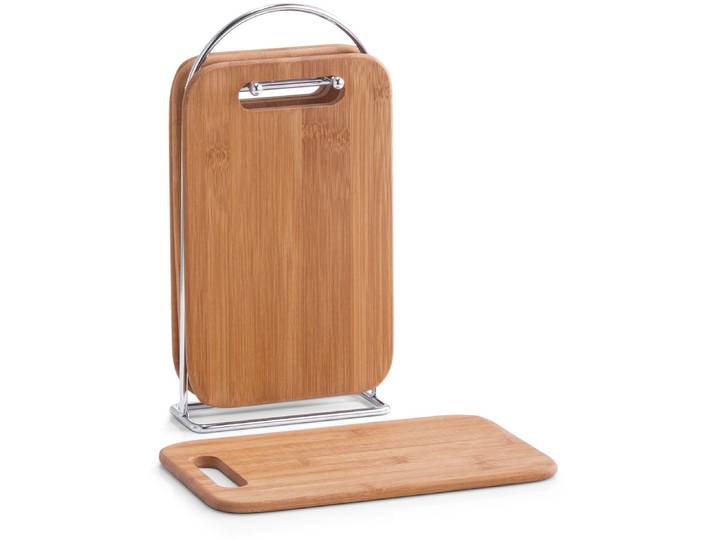 Frühstücksbrett ZELLER PRESENT Bamboo , braun, B:15cm H:0,8cm L:24,5cm, Bambus, Edelstahl, Schneidebretter, Frühstücksbrett, aus hochwertigem Bambus