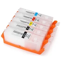 5 wiederbefüllbare Tintenpatronen Canon PGI-570 & CLI-571 mit Auto Reset Chips