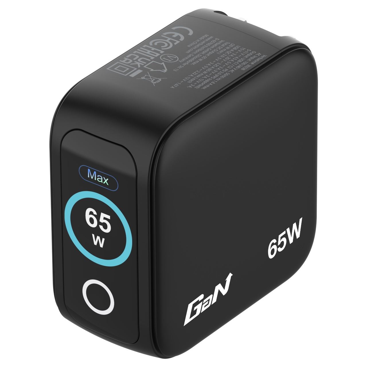 Verbatim Mini GaN Charger 3 Port 65W w Display (EU/UK/US)