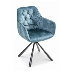 2er-Set [de]sign & more Stuhl Riverside Stoff Blau