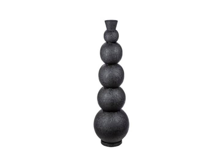 Casablanca Deko Vase groß Bodenvase - Moderne Vase XL aus Eisen - Wohnzimmer Dekoration Vase für Pampasgras Blumen - Farbe: Schwarz Höhe 76 cm