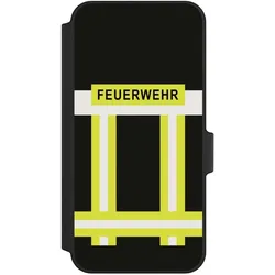 Nivocase Klapphülle für Samsung Galaxy A15 5G Handyhülle aus Kunst Leder NIVOflip schwarz Beruf Feuerwehr (Samsung Galaxy A15 5G), Smartphone Hülle, Schwarz