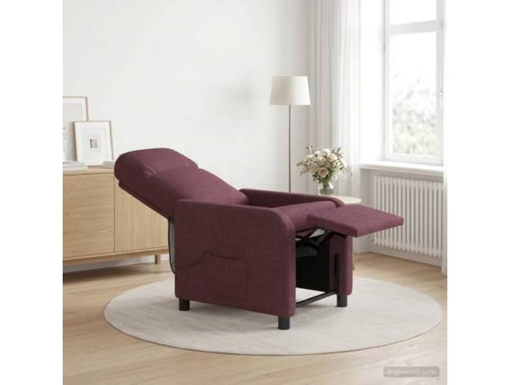Relaxsessel Lila Stoff Verstellbar 115°-160° 100 % Polyester,Metal- und Holzrahmen,flache Armlehnen,leicht abwischbar,modernes Design