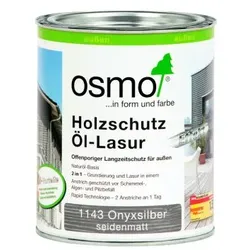 OSMO Holzschutz Öl-Lasur Effekt 1143 Onyxsilber Gebinde 0,75 L Farbe 1143 Onyxsilber