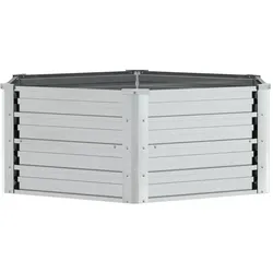 vidaXL Garten-Hochbeet 129x45 cm Verzinkter Stahl Silber