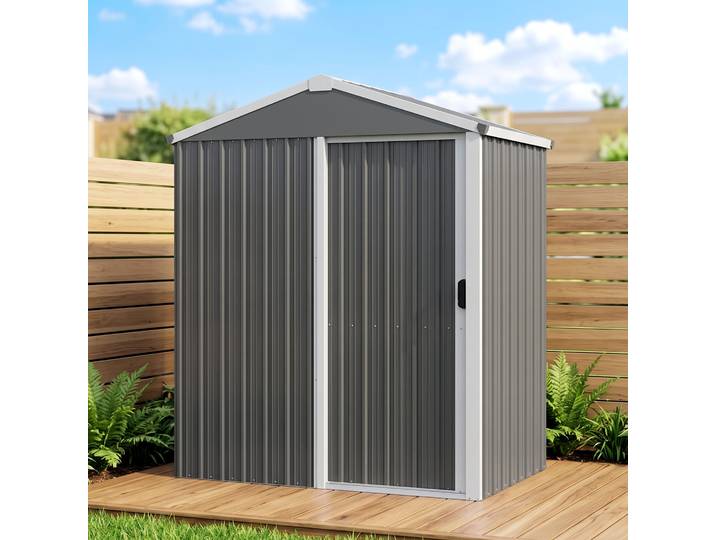 Outsunny Abri Jardin Métal 1,2m² Porte Coulissante Verrouillable Gris