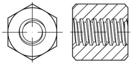 Sechskantmutter ART 88090 M 24 x 5 Stahl blank ; Industrial Quality Supplies (880900040240500)
