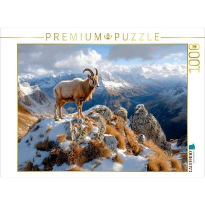 CALVENDO Puzzle Steinbock in den Alpen | 1000 Teile Lege-Größe 64x48cm Foto-Puzzle für glückliche Stunden