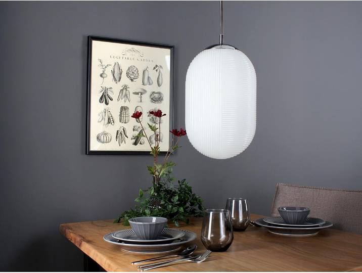 Pendelleuchte GREENWICH Milchglas Weiß Ø23cm