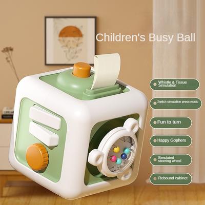 Uplifted Trends Montessori Sensory Busy Board Fidget Educational Toy For Toddlers Baby Skill Development Cube For Boys And Girls new Green