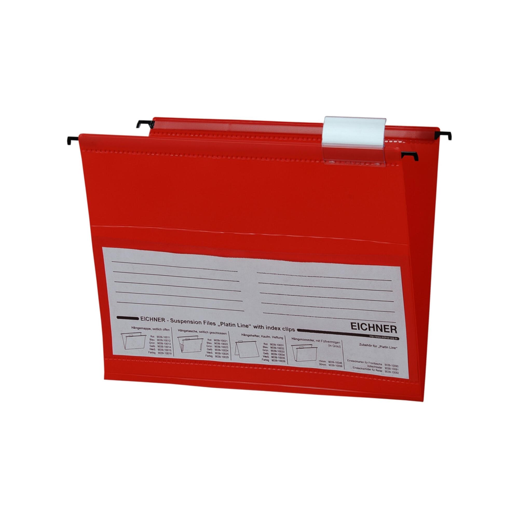 Eichner PVC-Hängemappe Platin Lineseitlich offen, rot (4052301008656)