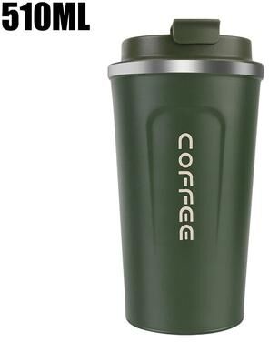 Uplift Picks Stainless Steel Travel Thermos Mug Leak Proof Double Wall Coffee Cup 380 ML 510 ML green 510 Ml