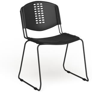 Lancaster Home 400 lb. Capacity Plastic Stack Chair with Frame and Textured Seat