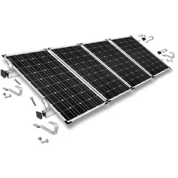 Befestigungskit mit Biberschwanz Dachhaken für Schrägdachmontage Solarpanele Rahmenhöhe 30mm | 4 | 30mm