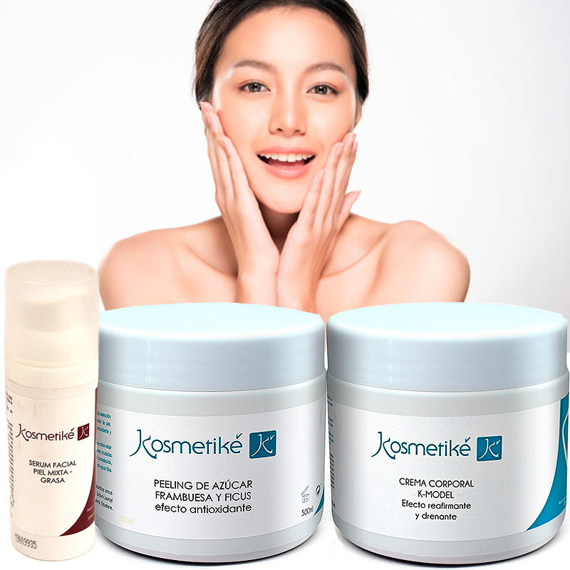 Kit Special Beleza Total: Serum Facial Pele Mista + Creme Reafirmante + Peeling Corporal