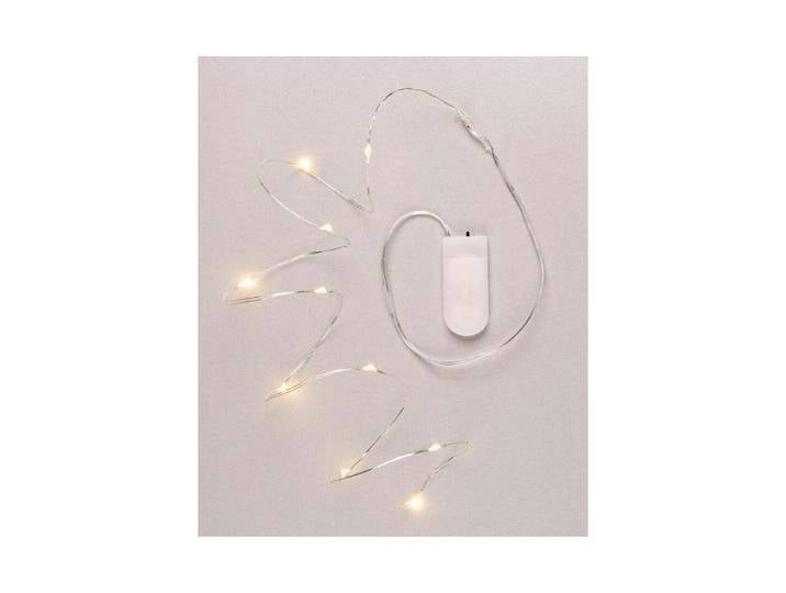 LED-Mini-Lichterkette 10 Lichter. Timer, Cr2032 Batterie 1,1m