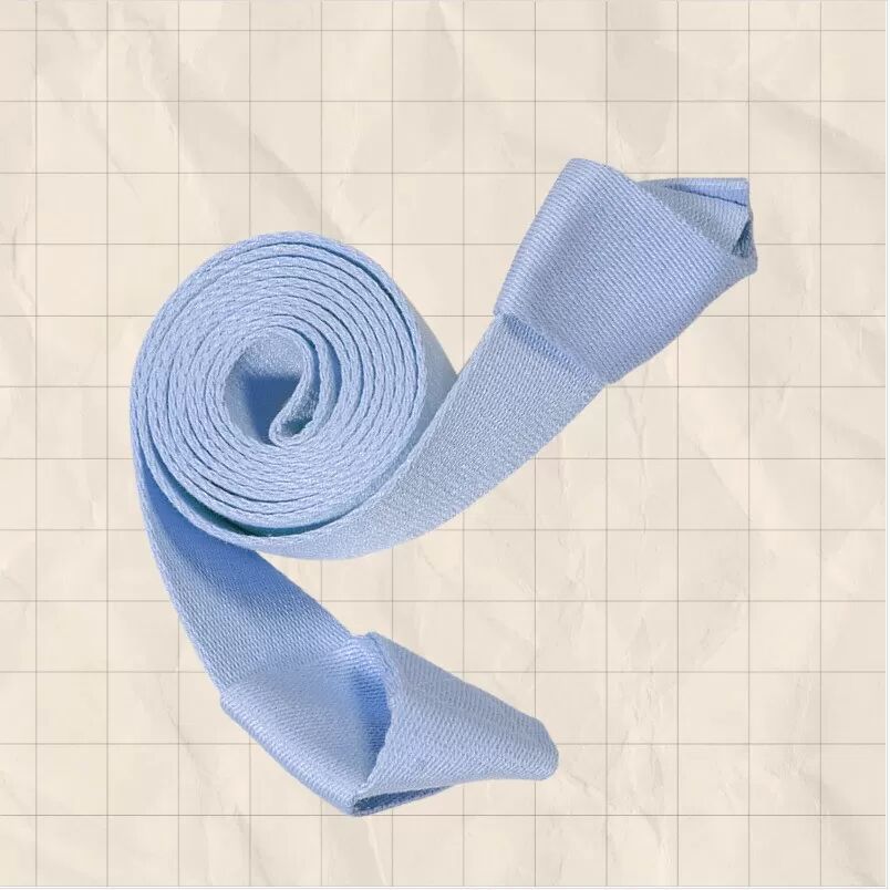 INF Sangle de Yoga Portable - Coton Mélangé, Bandoulière de Transport & Bande d'Étirement Bleu