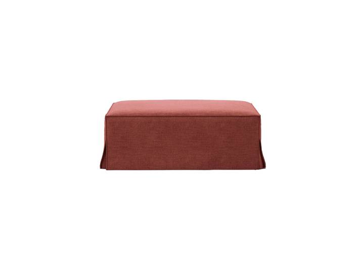 Design Sitzpouf „Jodie“ mit abnehmbaren Bezug Leinen Kirschrot Chosen by Bloomingloft