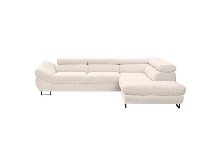 Canapé d'angle convertible OCTAVE tissu Curio blanc droit