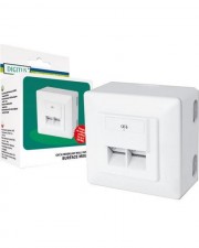 DIGITUS Modular Anschlussdose Kat6 Aufputz 2er vollgeschirmt RAL 9010 (DN-9006-N)