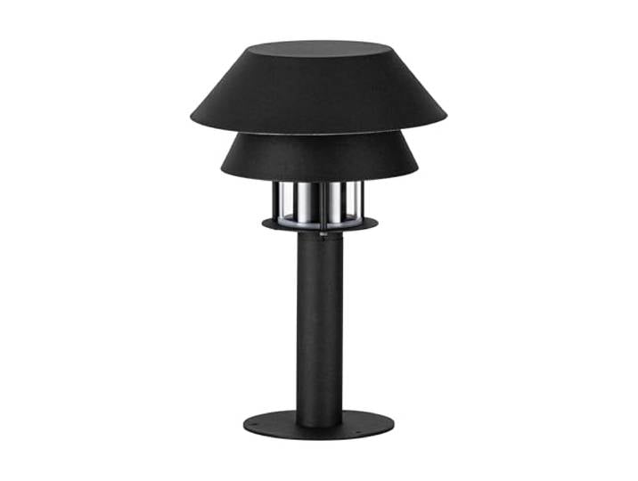 EGLO Borne lumineuse Chiappera\, potelet éclairage extérieur pour chemin jardin et terrasse\, luminaire d’extérieur en métal noir et verre transparent\, lampe de pilier avec douille E27\, IP65