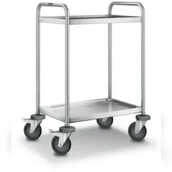 Edelstahl-Etagenwagen, Tragl. 120kg, 2 Etage(n), Ladefl. LxB 600x400mm