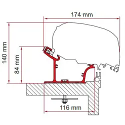 Fiamma Adapter Kit Adria Caravan Halterung Ersatzteil für Markise F80 Caravan 550
