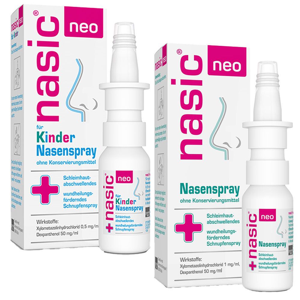 Nasenspray nasic neo Erwachsene u. Schulkinder + für Kinder 10+10 ml
