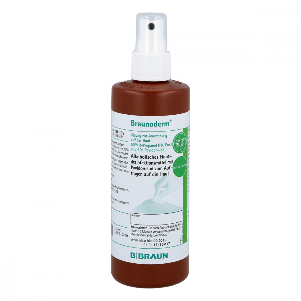 B. Braun Melsungen AG Braunoderm Sprühflasche Lösung 08505165