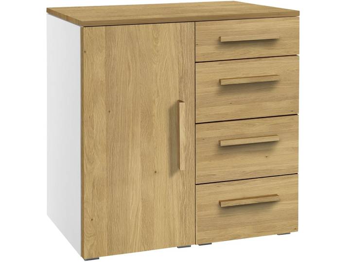 Hasena Kommode Jenni weiss/Eiche Holz/MDF B 90 H 86 cm