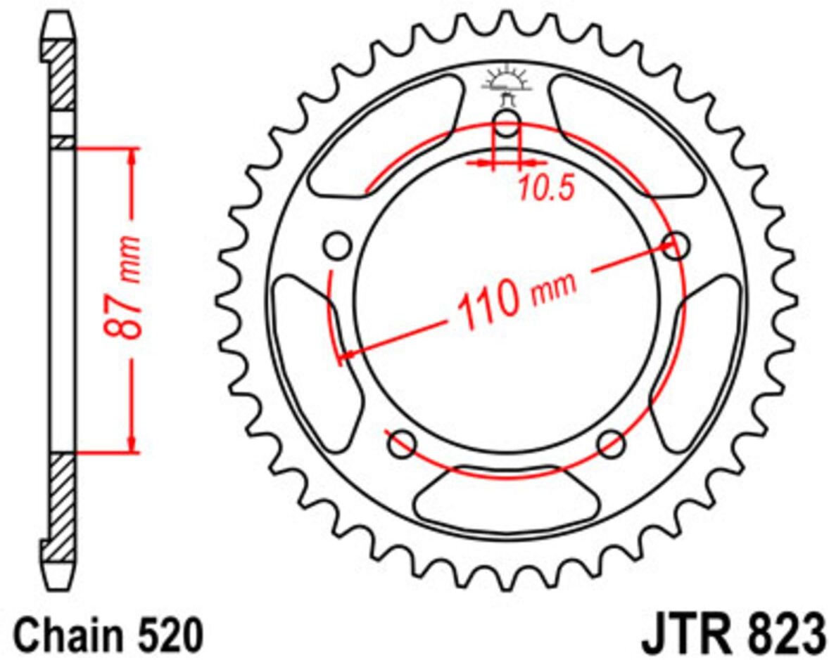 Kettenrad JT JTR823,41