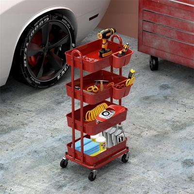 No "Heavy Duty 4-Tier Utility Rolling Cart - 12.25""D x 17""W x 37""H"